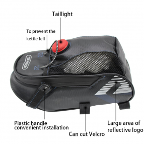 Bolsa de Bicicleta, Bolsa Trasera Mochila para sillín con LED y sostenedor de botella